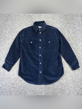 Everlane The Corduroy Oversized Shirt Jacket Shacket Women's Small Navy Blue